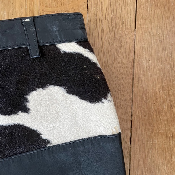 Vintage Western Leather Cow Hair Skirt - Picture 11 of 13